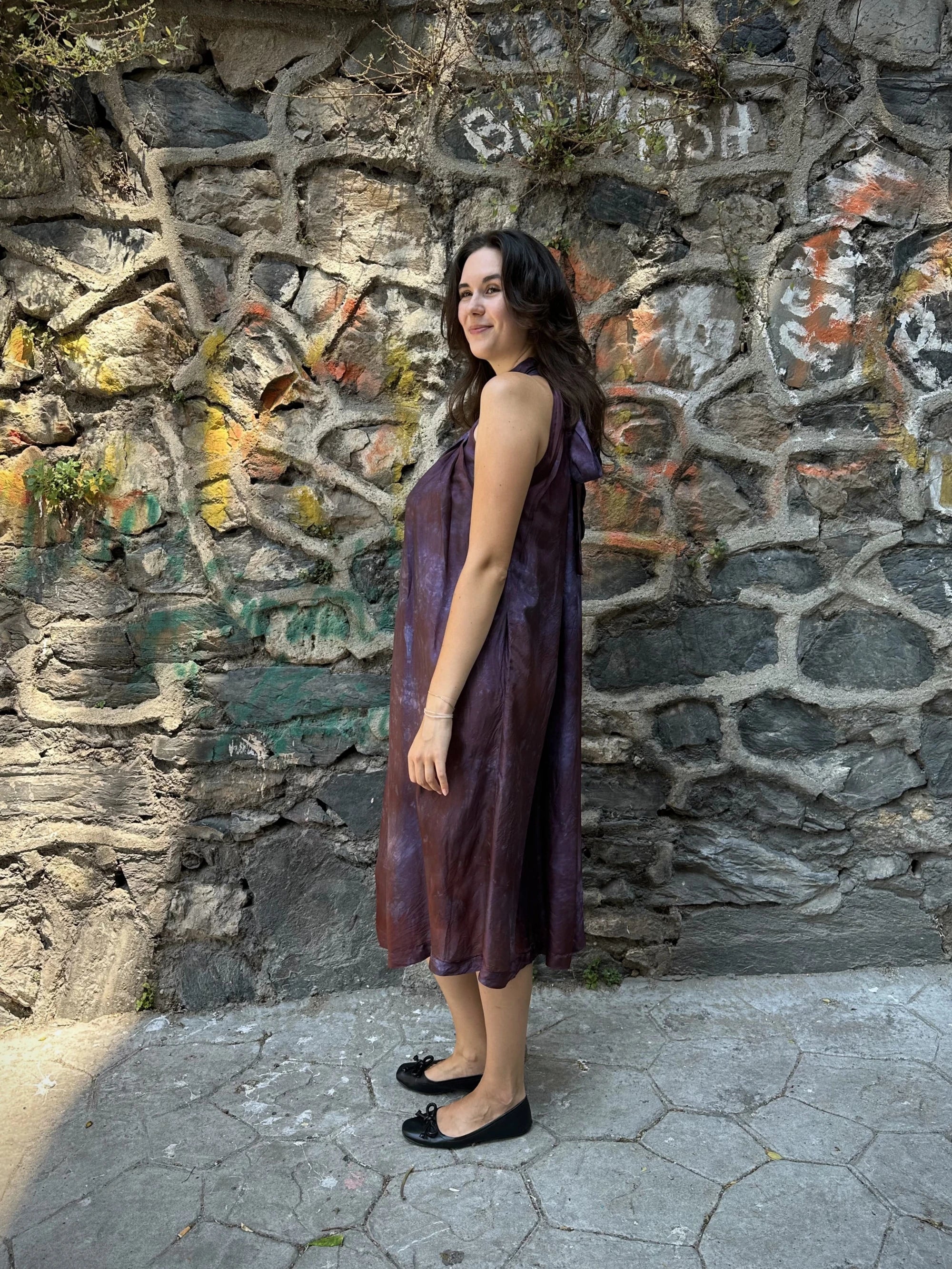 Purple Silk Flintstone Dress in vegan Silk by White Canvas - Image 3