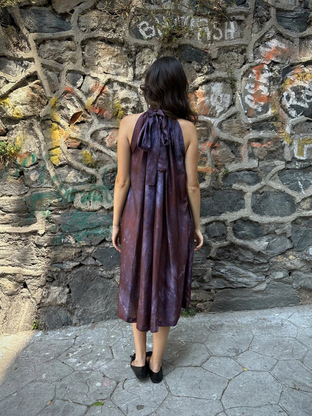 Purple Silk Flintstone Dress in vegan Silk by White Canvas - Image 4