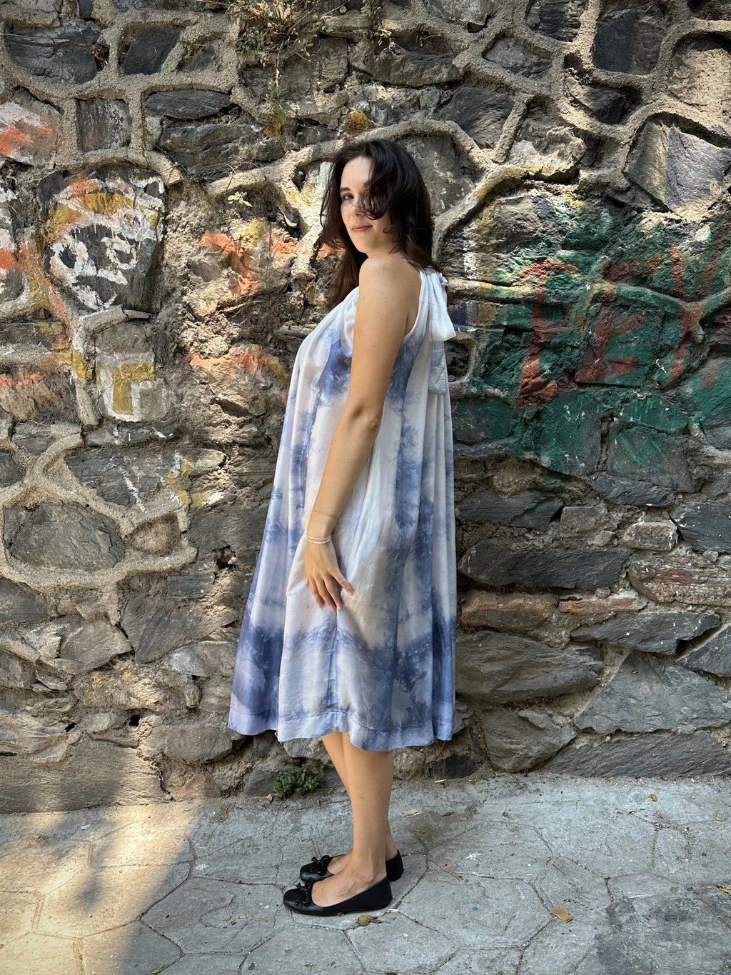 Sky Silk Flintstone Dress in vegan Silk by White Canvas - Image 3