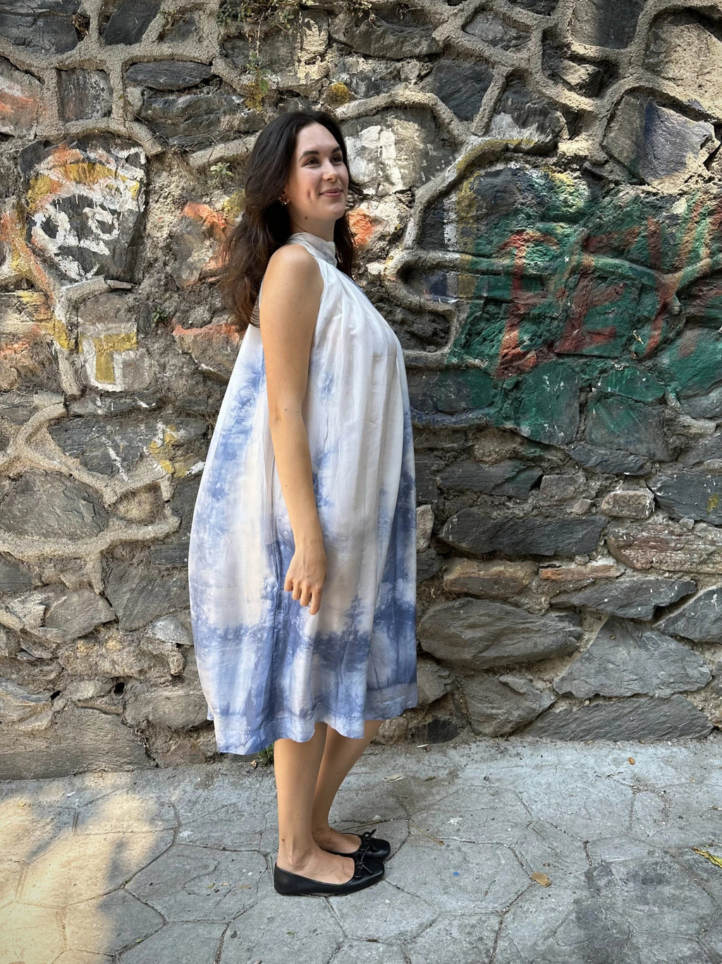 Sky Silk Flintstone Dress in vegan Silk by White Canvas - Image 5