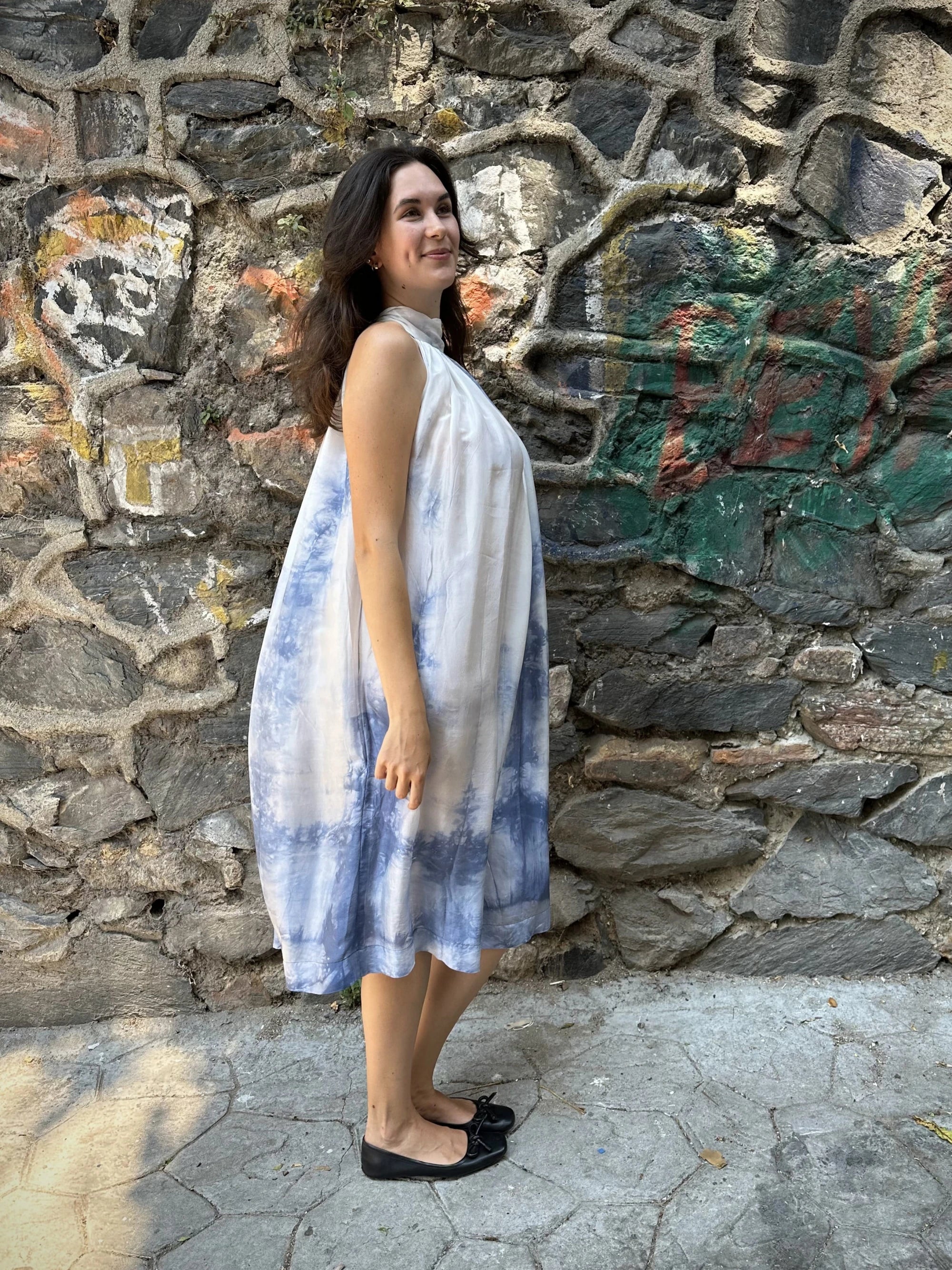 Sky Silk Flintstone Dress in vegan Silk by White Canvas - Image 5