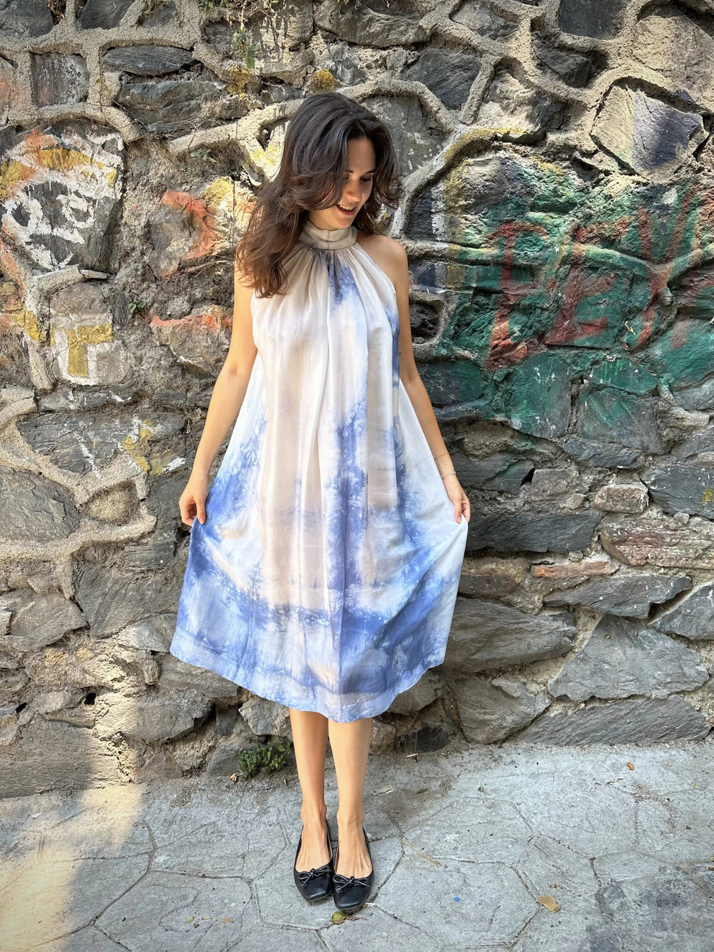 Sky Silk Flintstone Dress in vegan Silk by White Canvas - Image 7