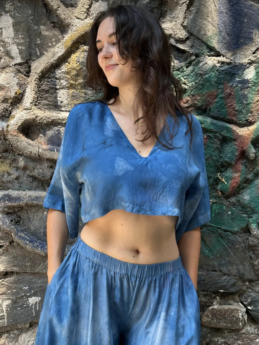Blue Silk Nikki Set in vegan Silk by White Canvas - Image 4