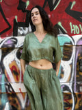 Green Silk Nikki  Top in vegan Silk by White Canvas - Image 1