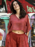 Red Silk Nikki Top in vegan Silk by White Canvas - Image 1