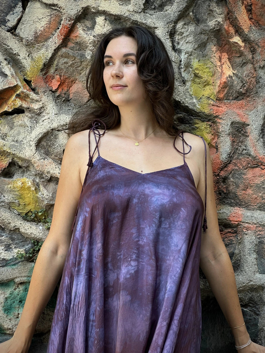 Purple Silk Whirl Dress in vegan Silk by White Canvas - Image 4
