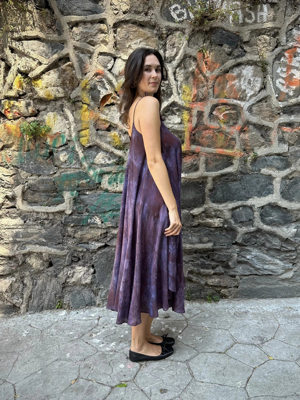 Purple Silk Whirl Dress in vegan Silk by White Canvas - Image 5