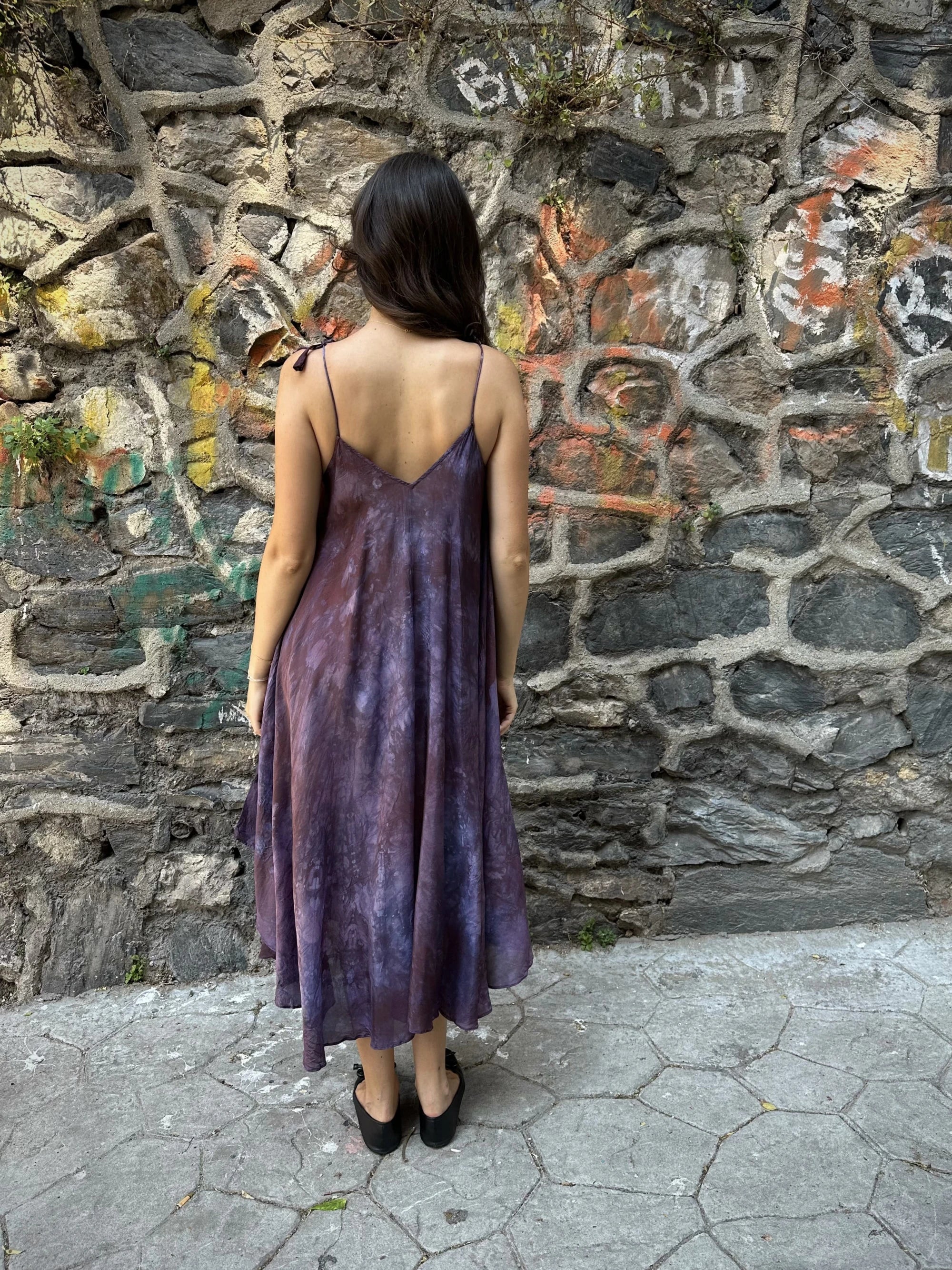Purple Silk Whirl Dress in vegan Silk by White Canvas - Image 6