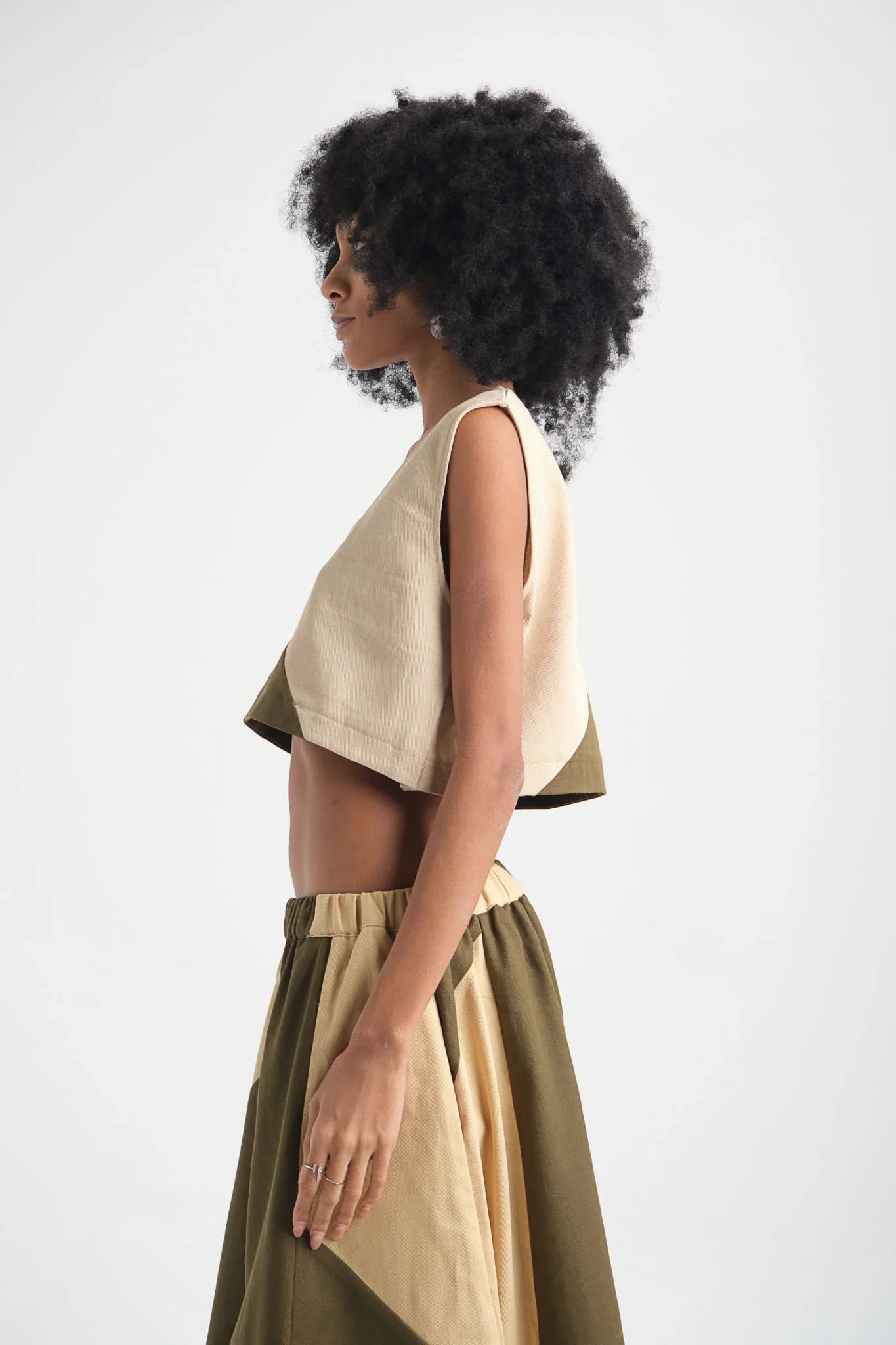 Green Bluebell Set in organic Drill Cotton by White Canvas - Image 3