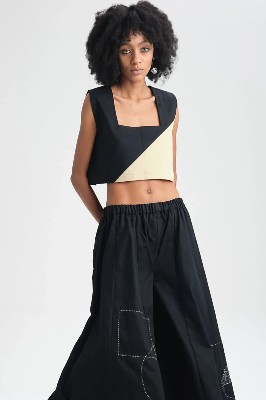 Black Bluebell Top in organic Drill Cotton by White Canvas - Image 1