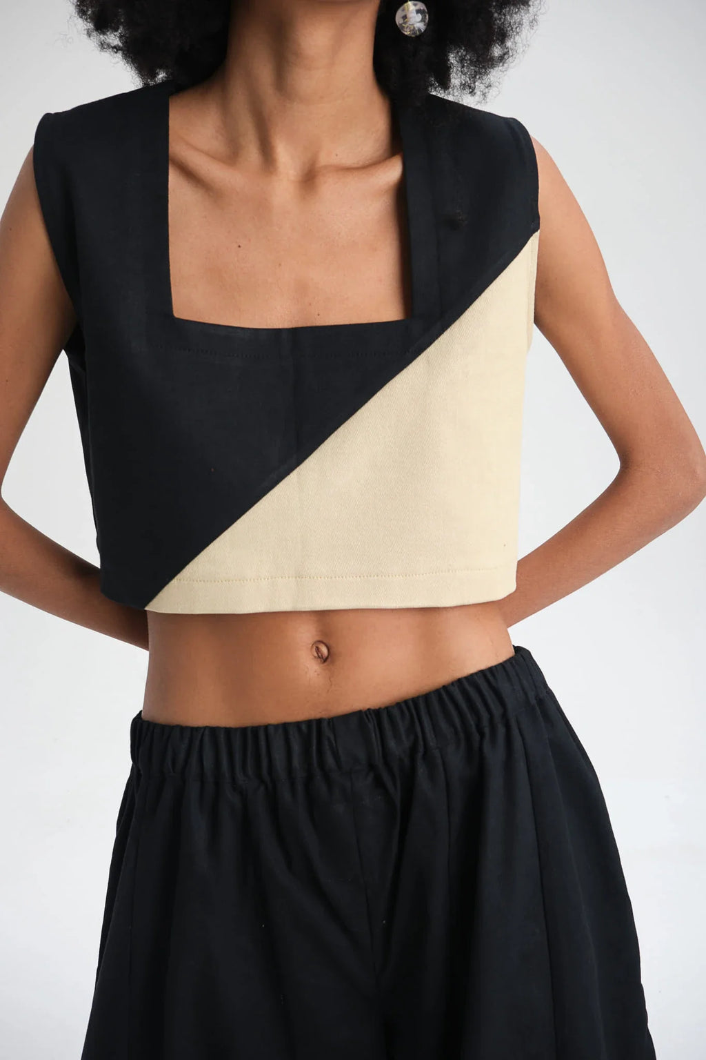Black Bluebell Top in organic Drill Cotton by White Canvas - Image 3