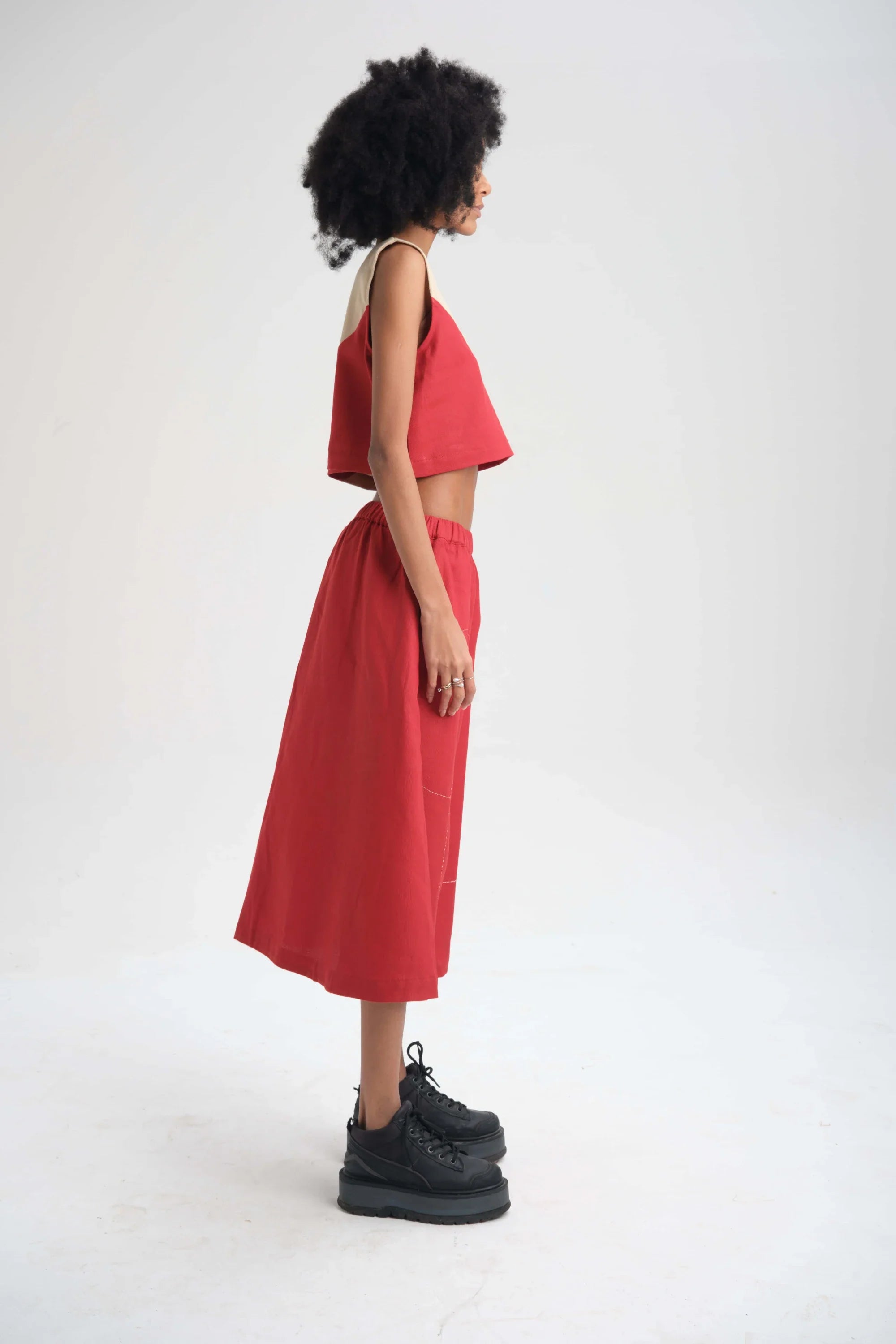 Red Bluebell Top in organic Drill Cotton by White Canvas - Image 3