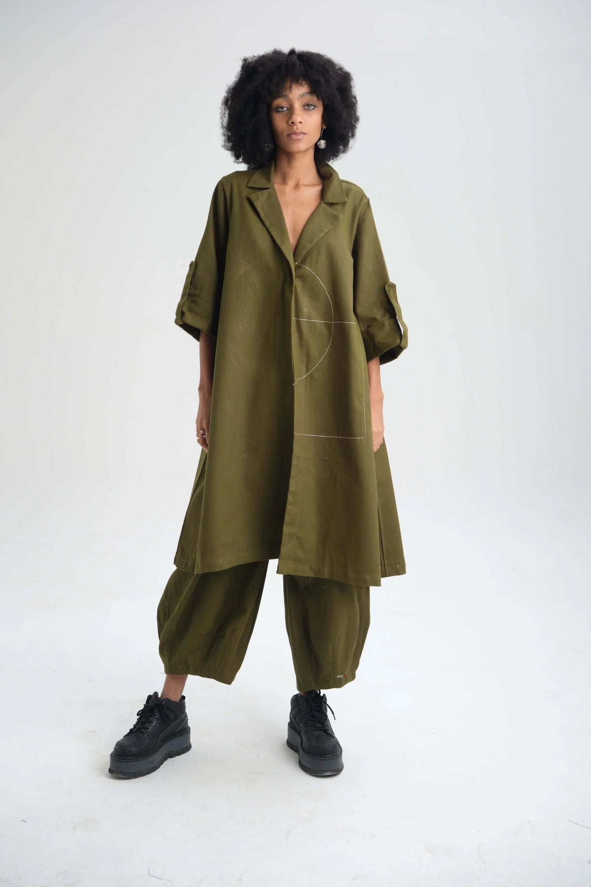 Green Camellia Blazer in organic Drill Cotton by White Canvas - Image 1