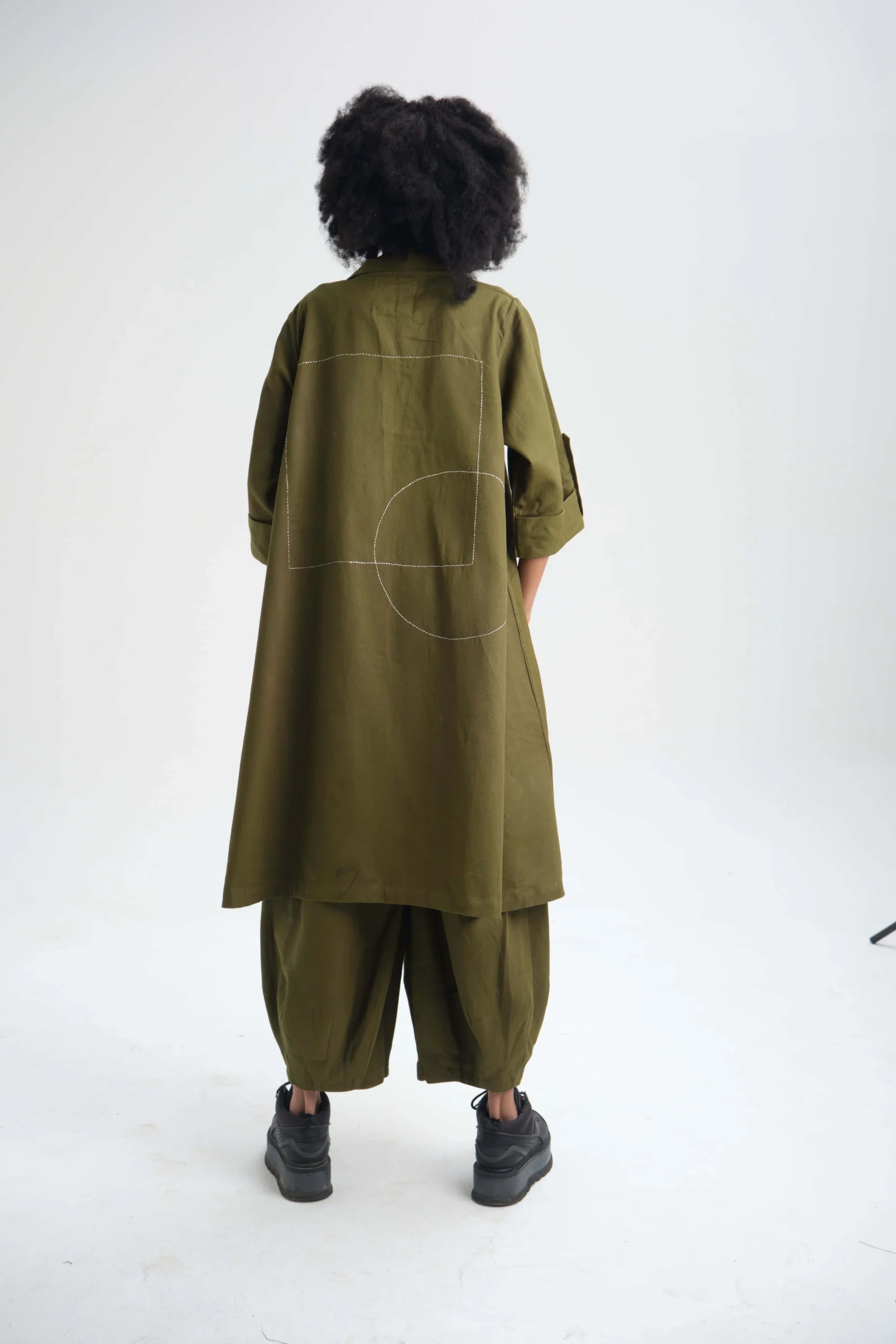 Green Camellia Blazer in organic Drill Cotton by White Canvas - Image 4