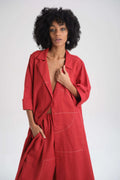 Red Camellia Blazer in organic Drill Cotton by White Canvas - Image 1