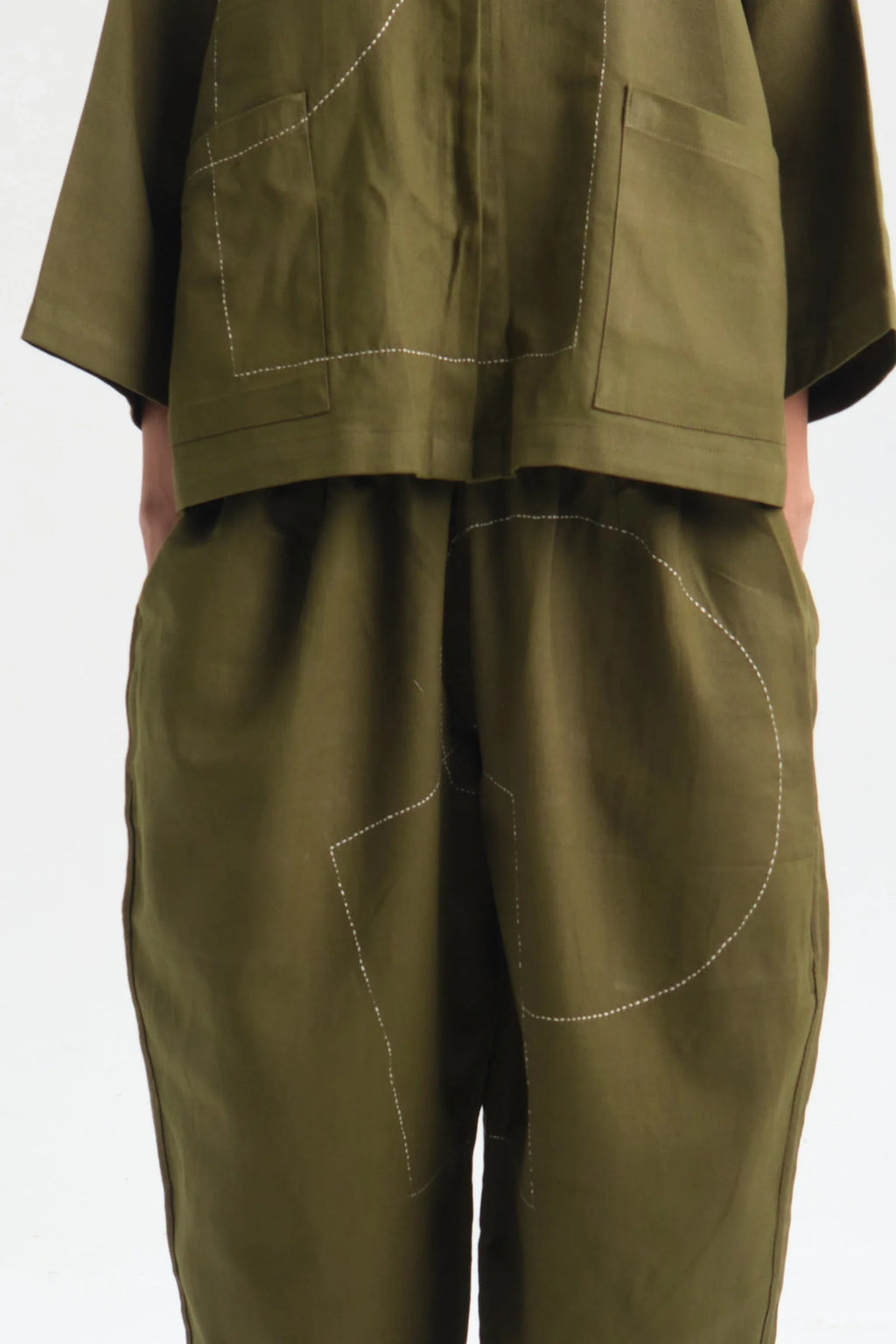 Green Dahlia Pants in organic Drill Cotton by White Canvas - Image 4