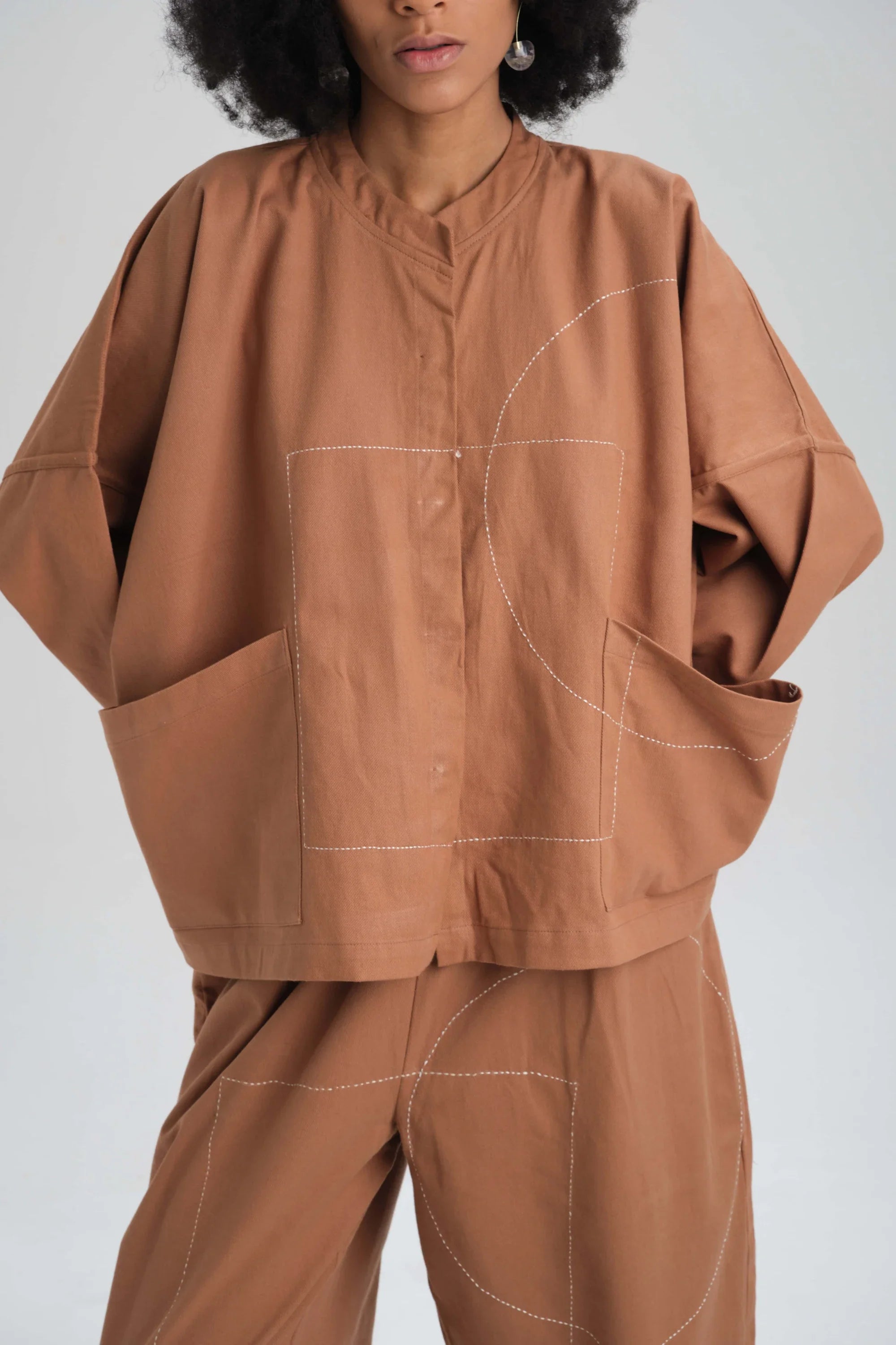 Clay Dahlia Set in organic Drill Cotton by White Canvas - Image 2