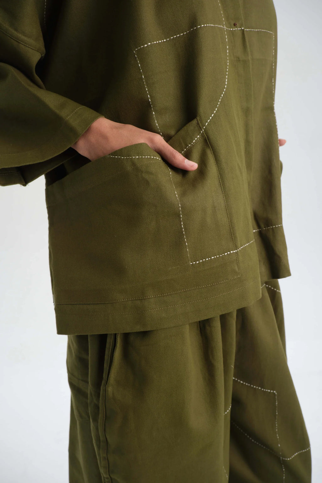 Green Dahlia Set in organic Drill Cotton by White Canvas - Image 6