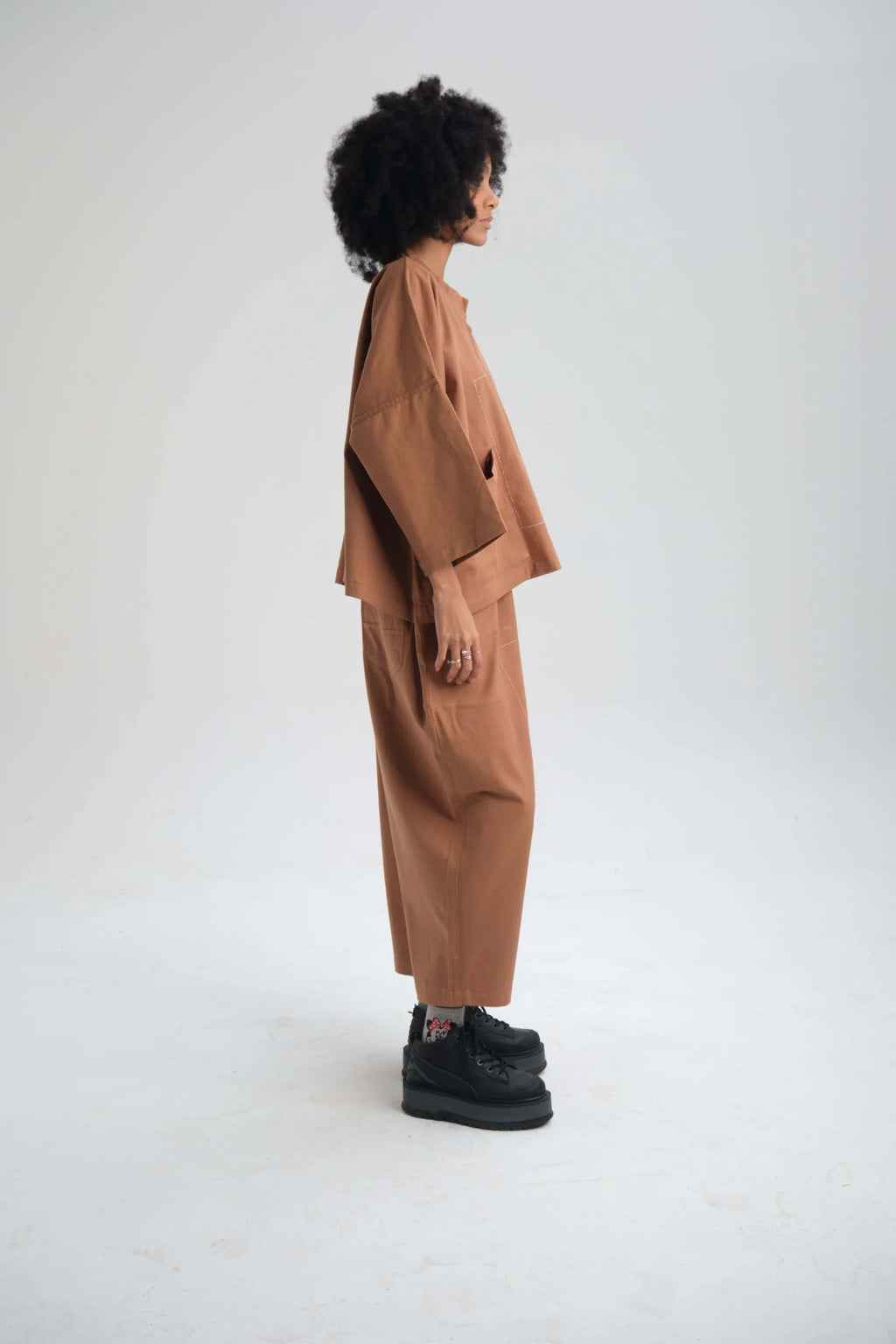 Clay Dahlia Top in organic Drill Cotton by White Canvas - Image 3