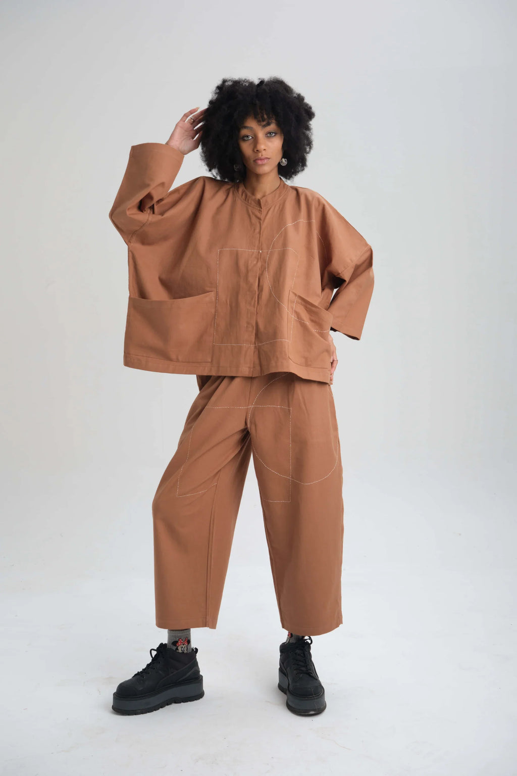 Clay Dahlia Top in organic Drill Cotton by White Canvas - Image 5