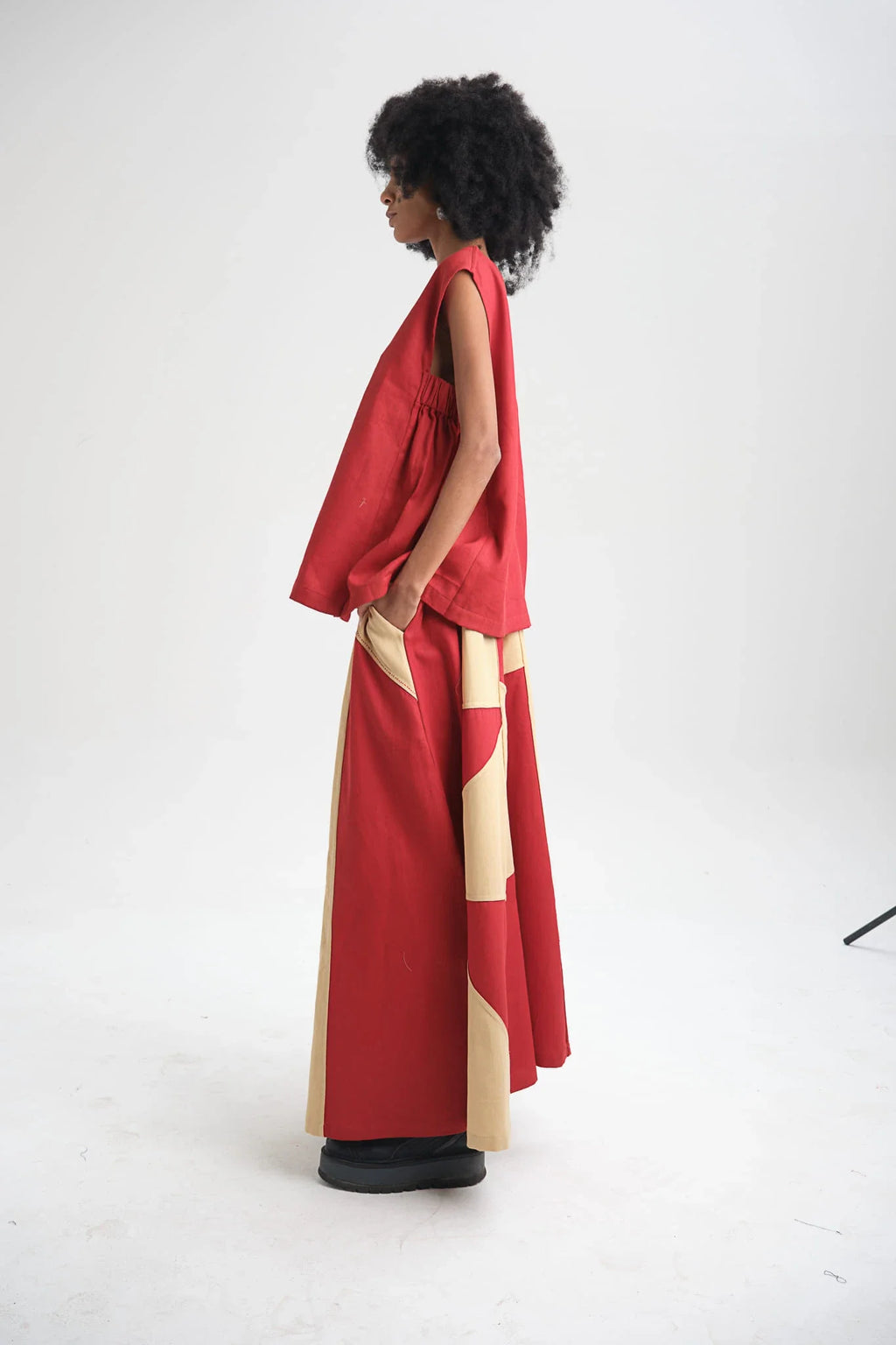 Red Freesia Set in organic Drill Cotton by White Canvas - Image 3