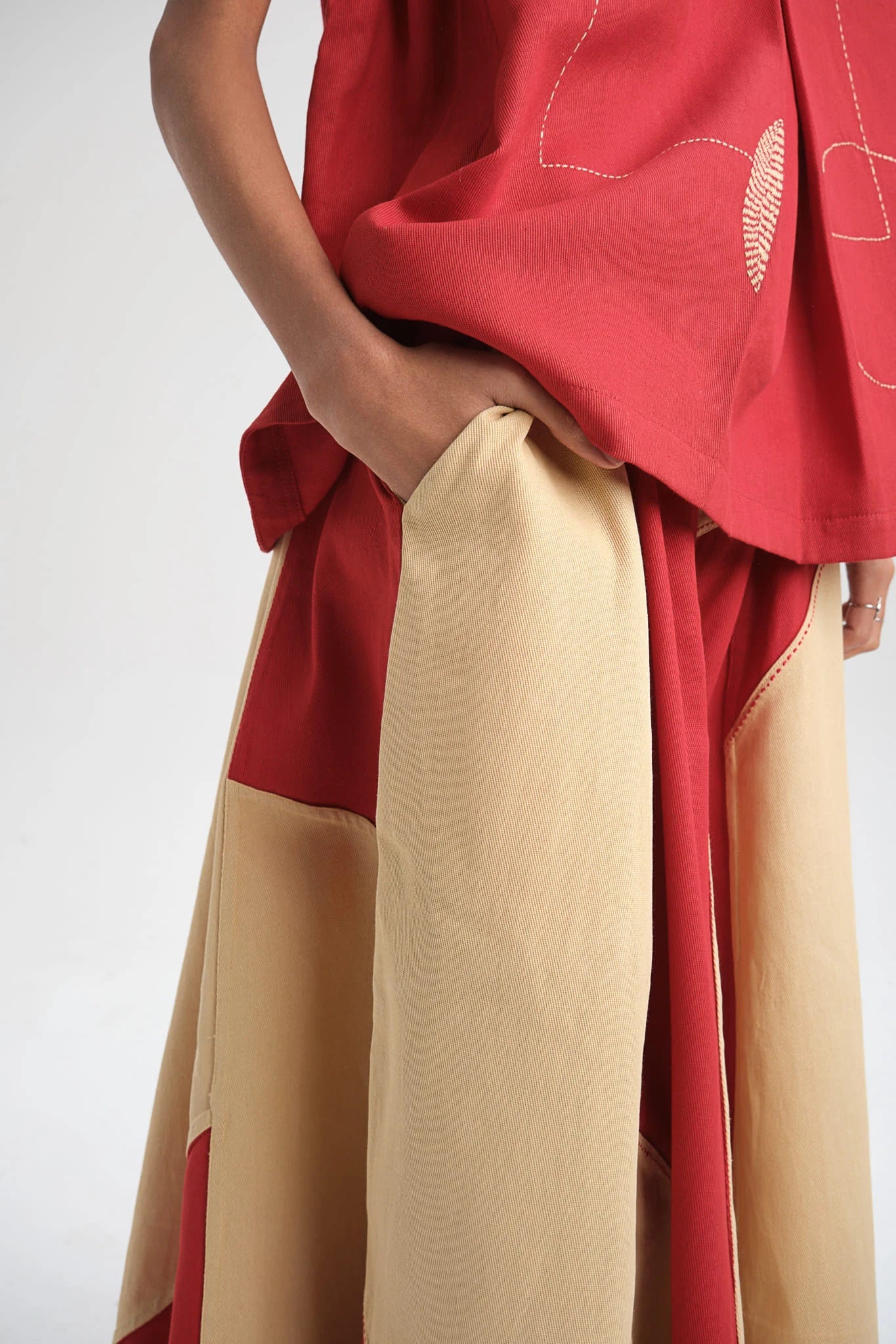 Red Freesia Set in organic Drill Cotton by White Canvas - Image 5