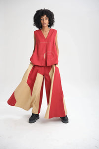 Red Freesia Top in organic Drill Cotton by White Canvas - Image 1