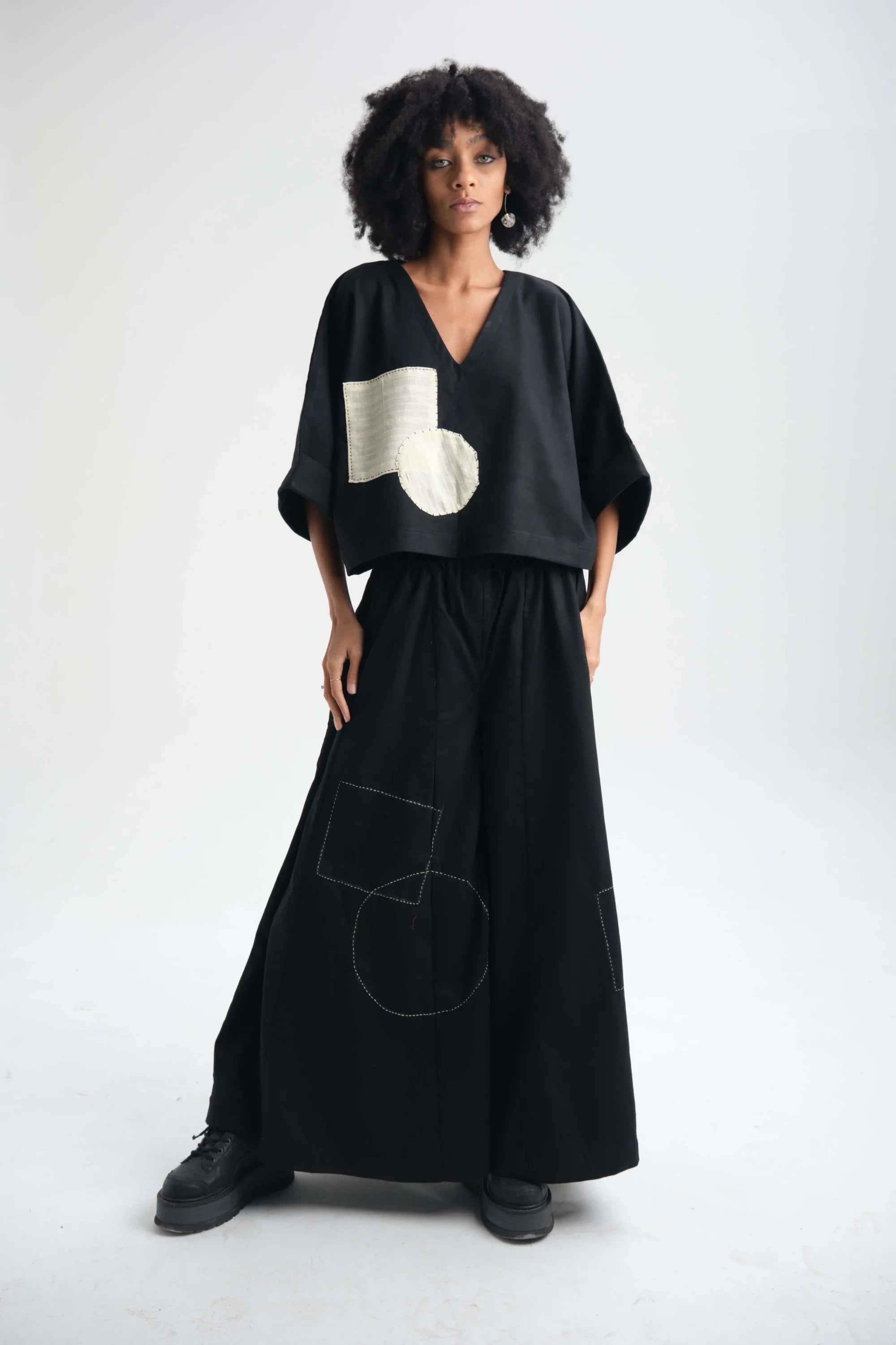 Black Iris Set in organic Drill Cotton by White Canvas - Image 1