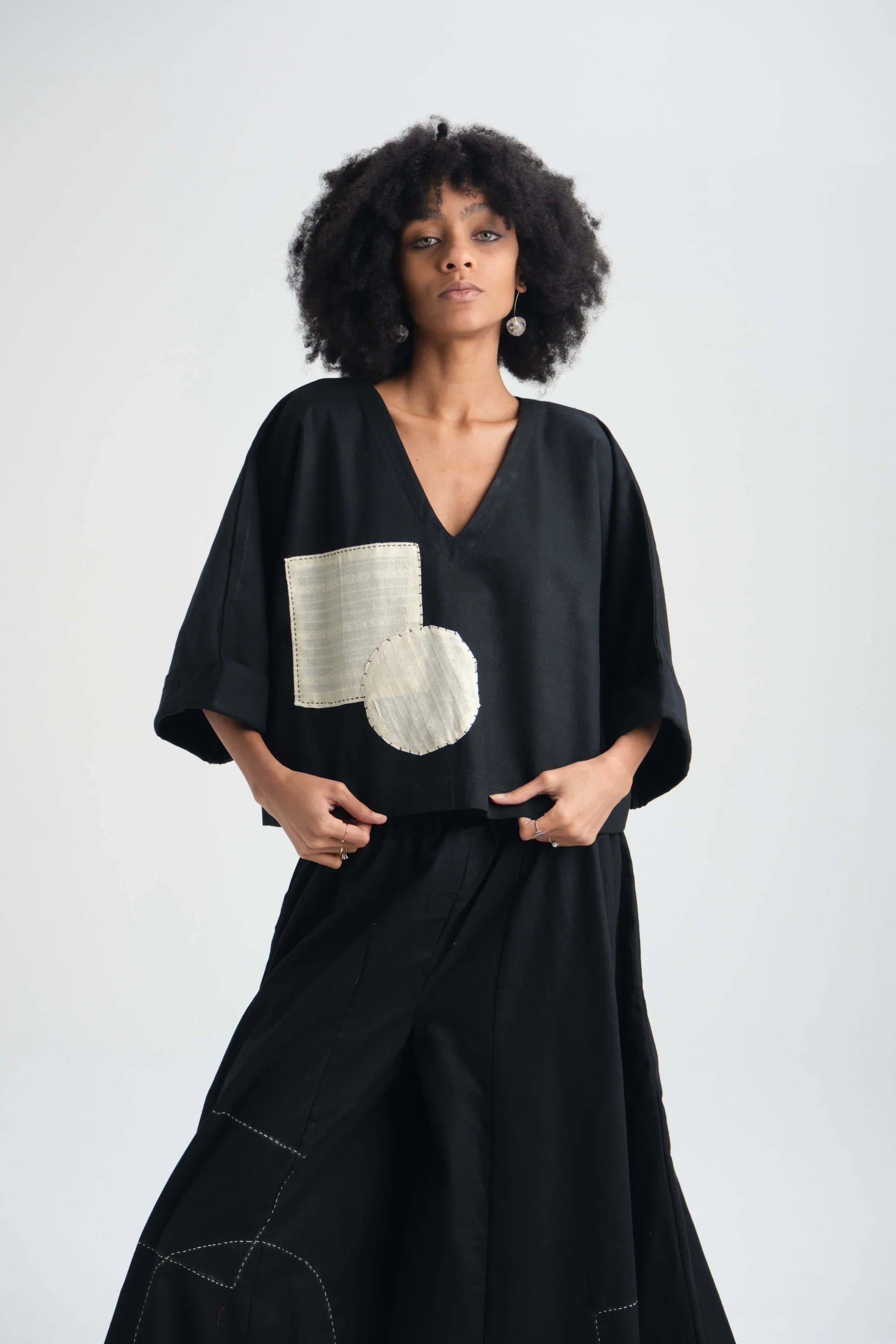 Black Iris Set in organic Drill Cotton by White Canvas - Image 2