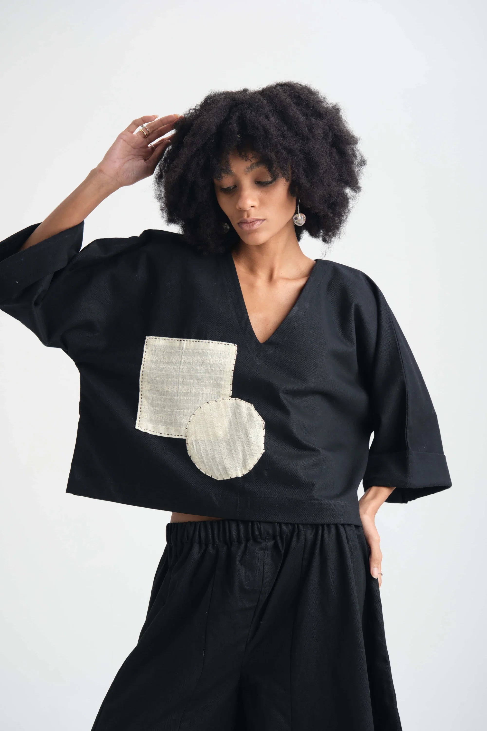 Black Iris Set in organic Drill Cotton by White Canvas - Image 3