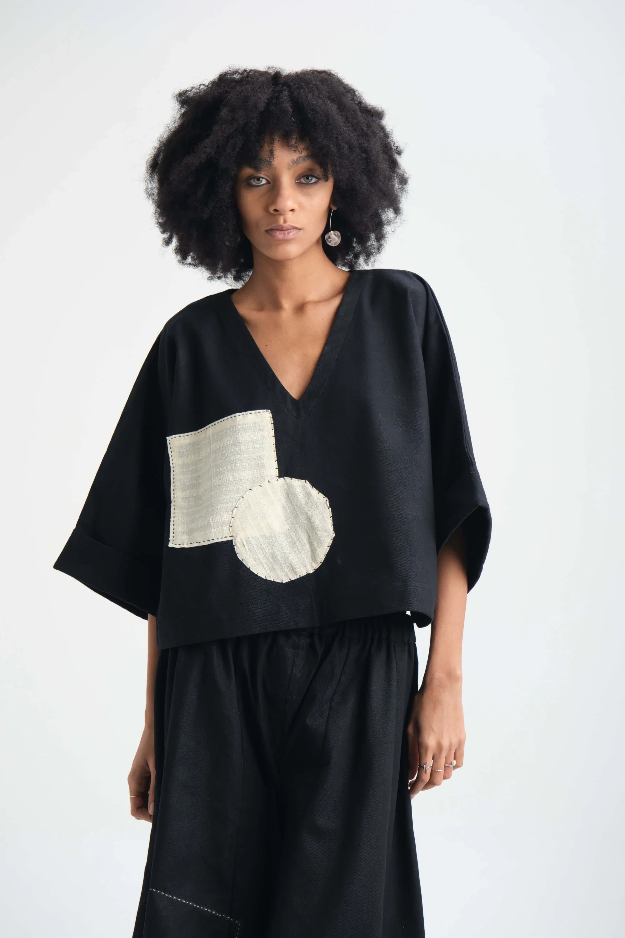 Black Iris Top in organic Drill Cotton by White Canvas - Image 3