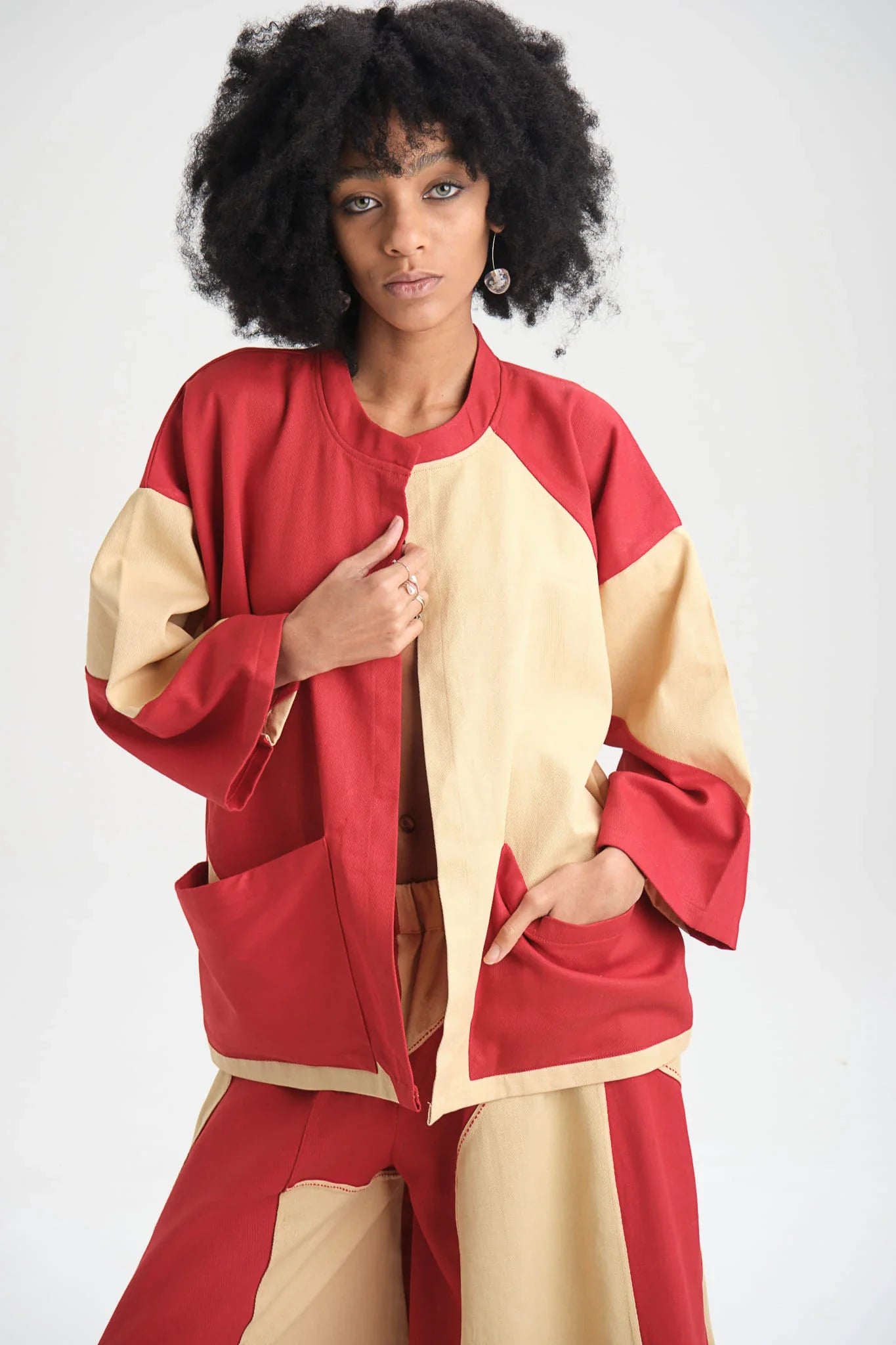 Red Lily Set in organic Drill Cotton by White Canvas - Image 2