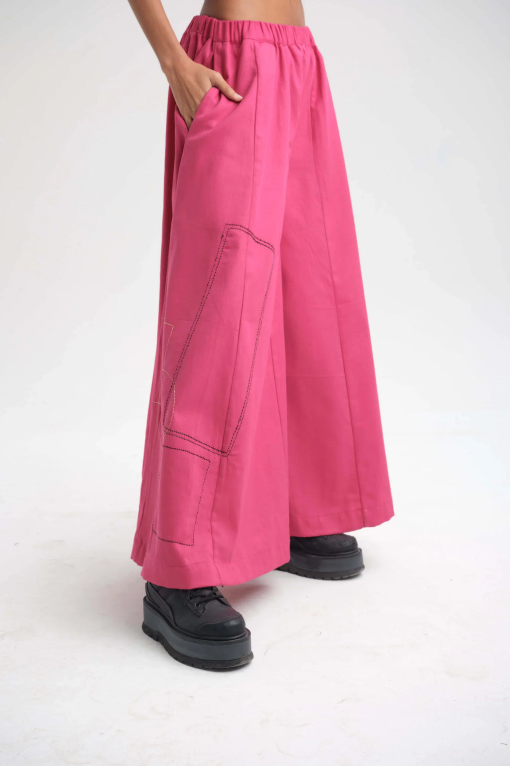Pink Lotus Pants in organic Drill Cotton by White Canvas - Image 4