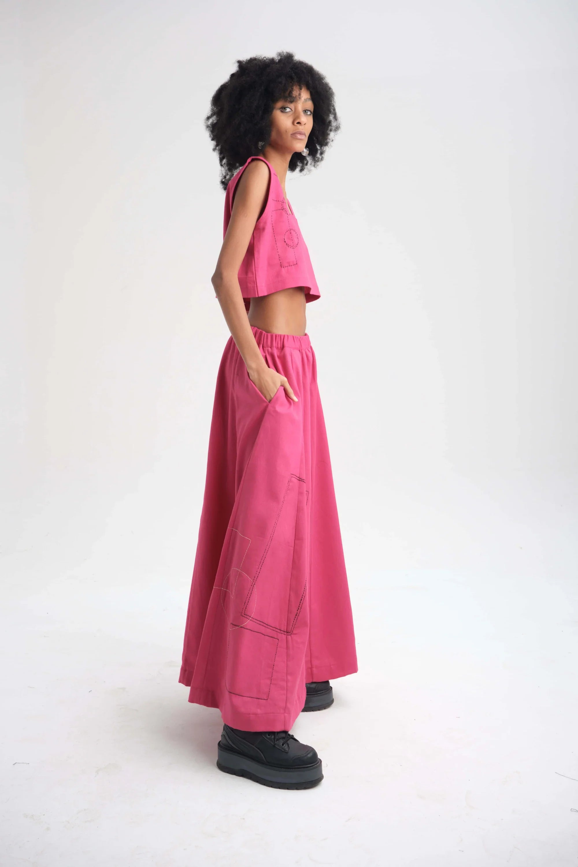 Pink Lotus Set in organic Drill Cotton by White Canvas - Image 3