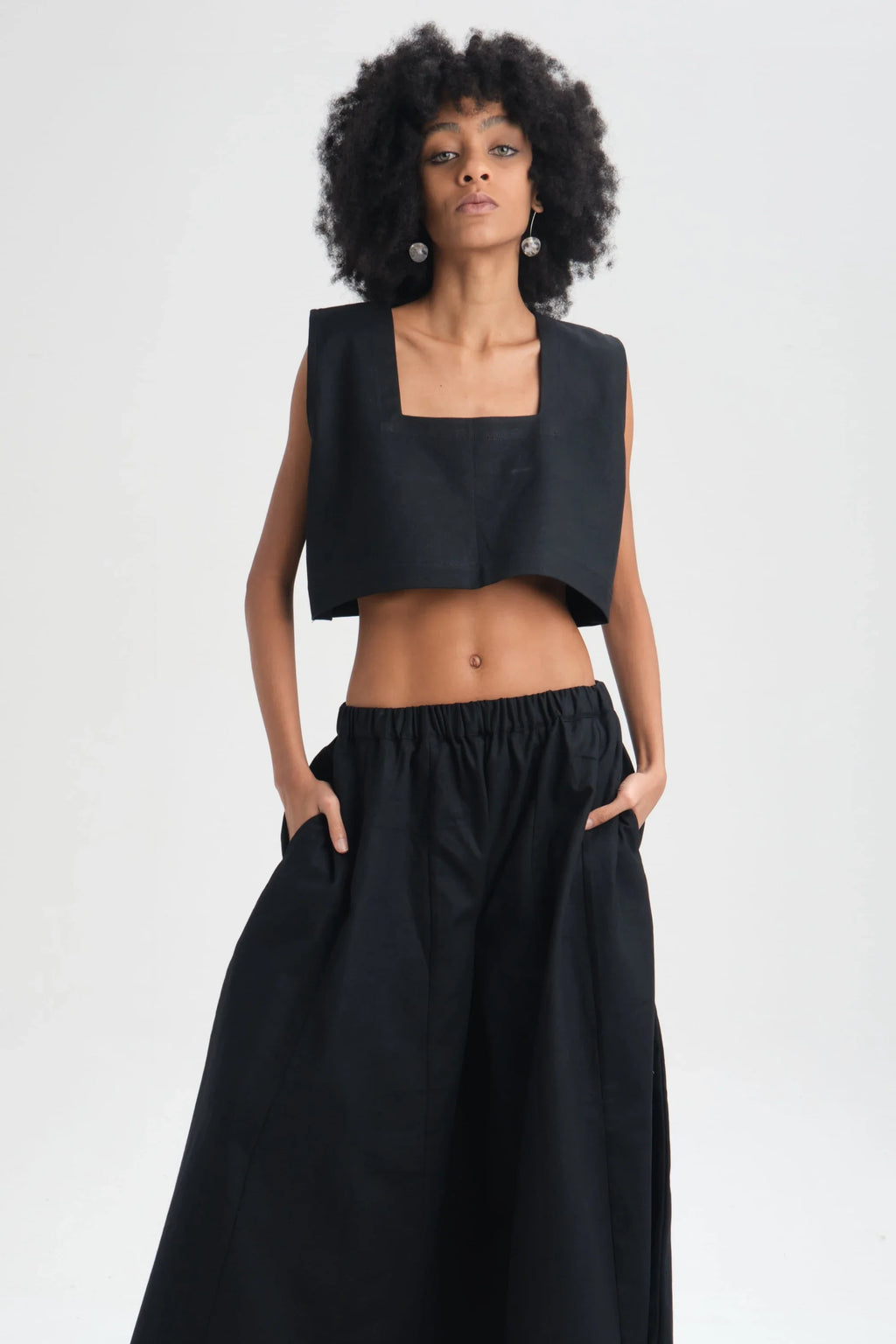 Black Lotus Top in organic Drill Cotton by White Canvas - Image 1