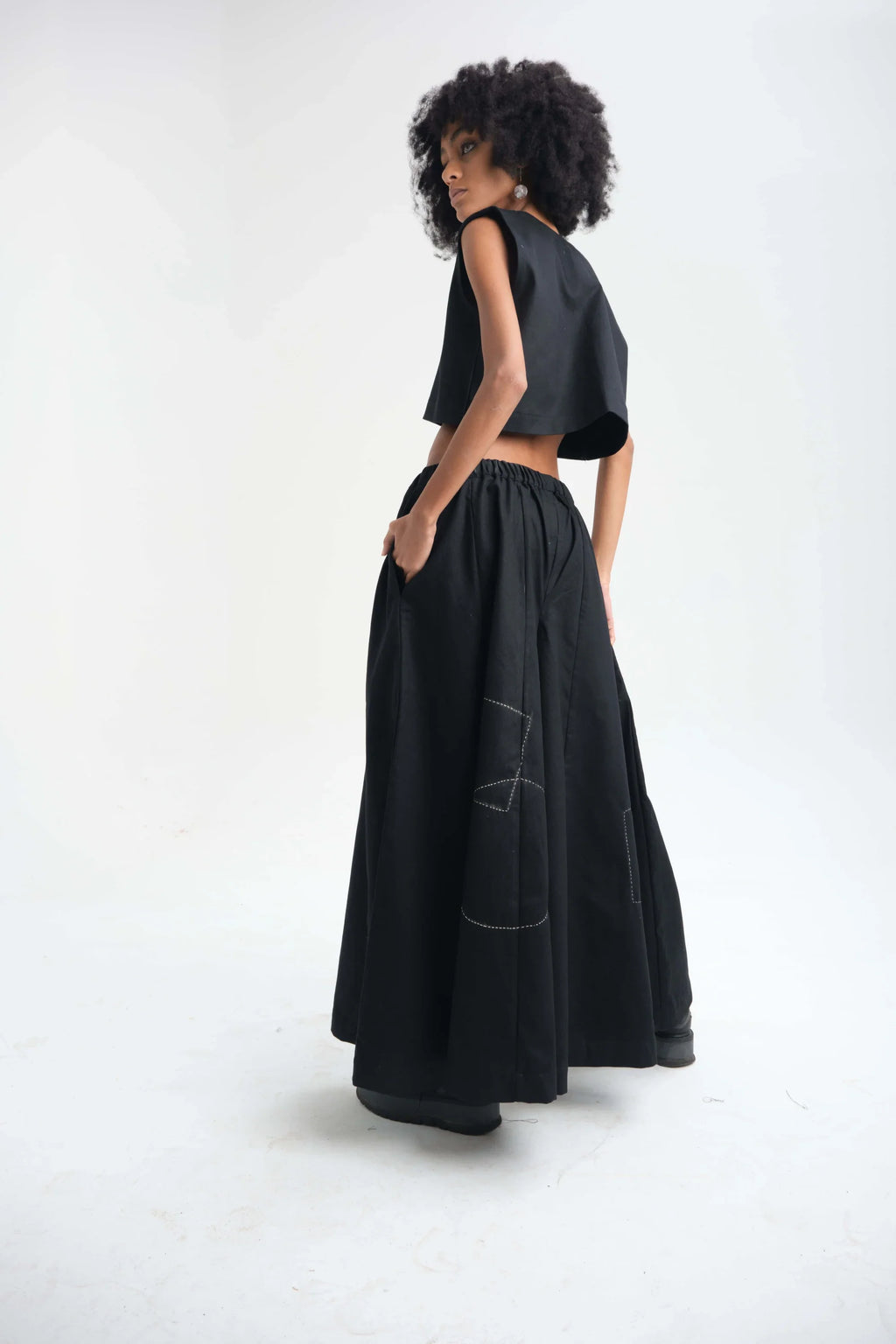 Black Lotus Top in organic Drill Cotton by White Canvas - Image 3