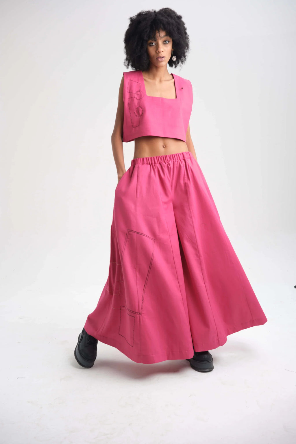 Pink Lotus Top in organic Drill Cotton by White Canvas - Image 1