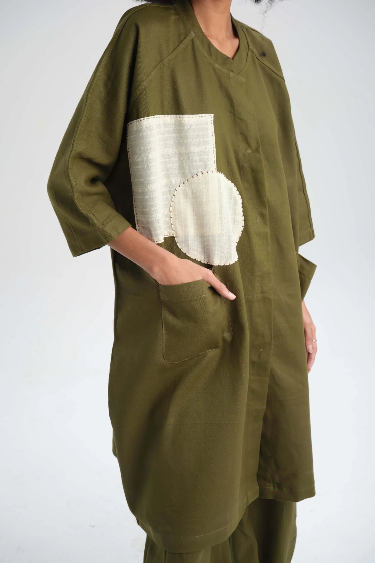 Green Magnolia Jacket in organic Drill Cotton by White Canvas - Image 2