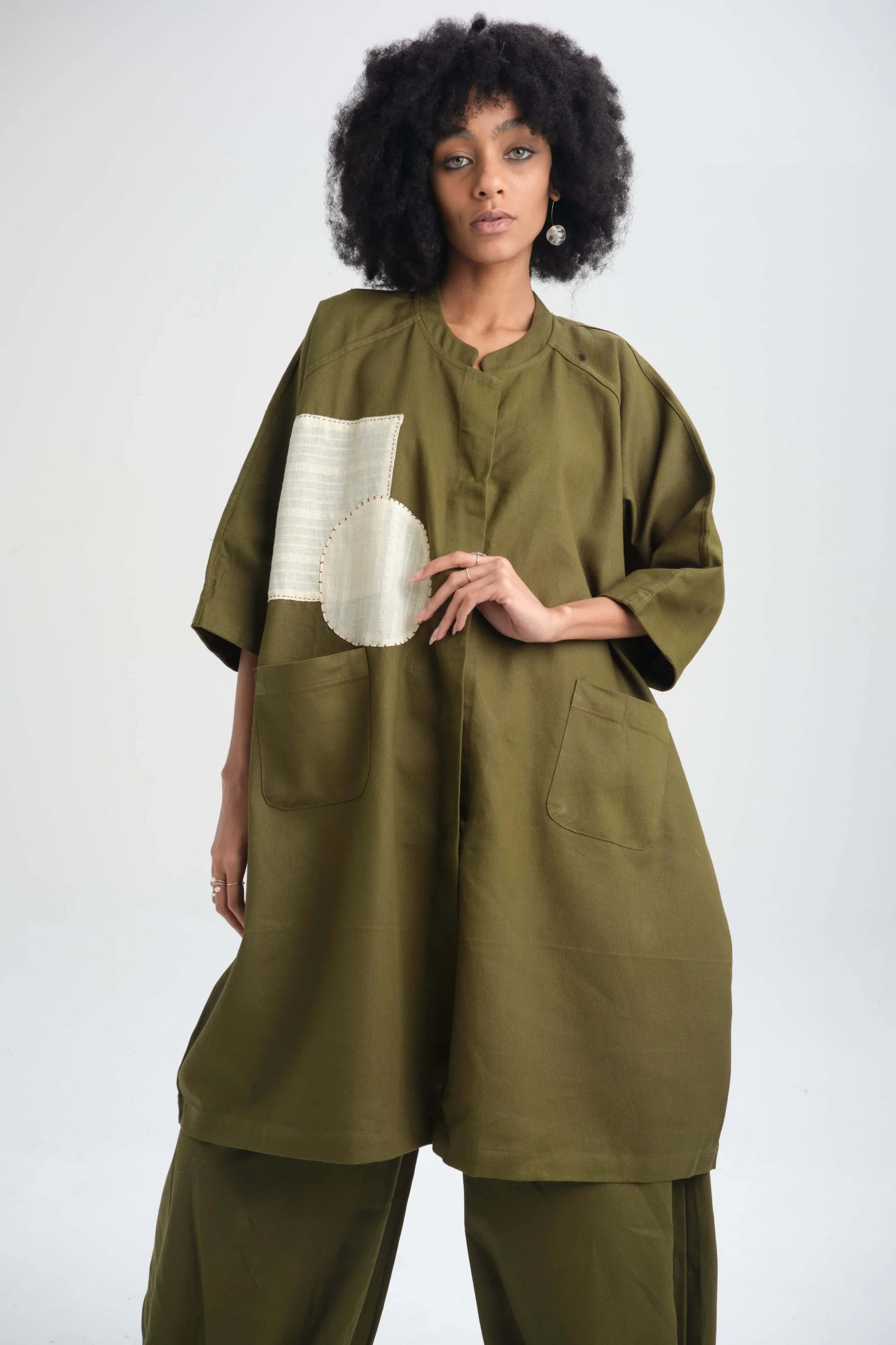 Green Magnolia Jacket in organic Drill Cotton by White Canvas - Image 4