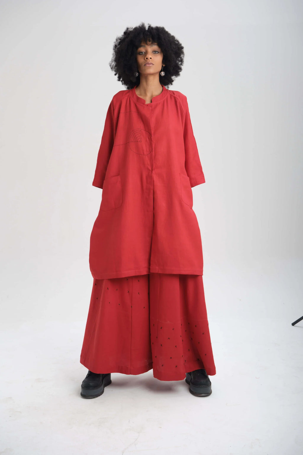 Red Magnolia Jacket in organic Drill Cotton by White Canvas - Image 1