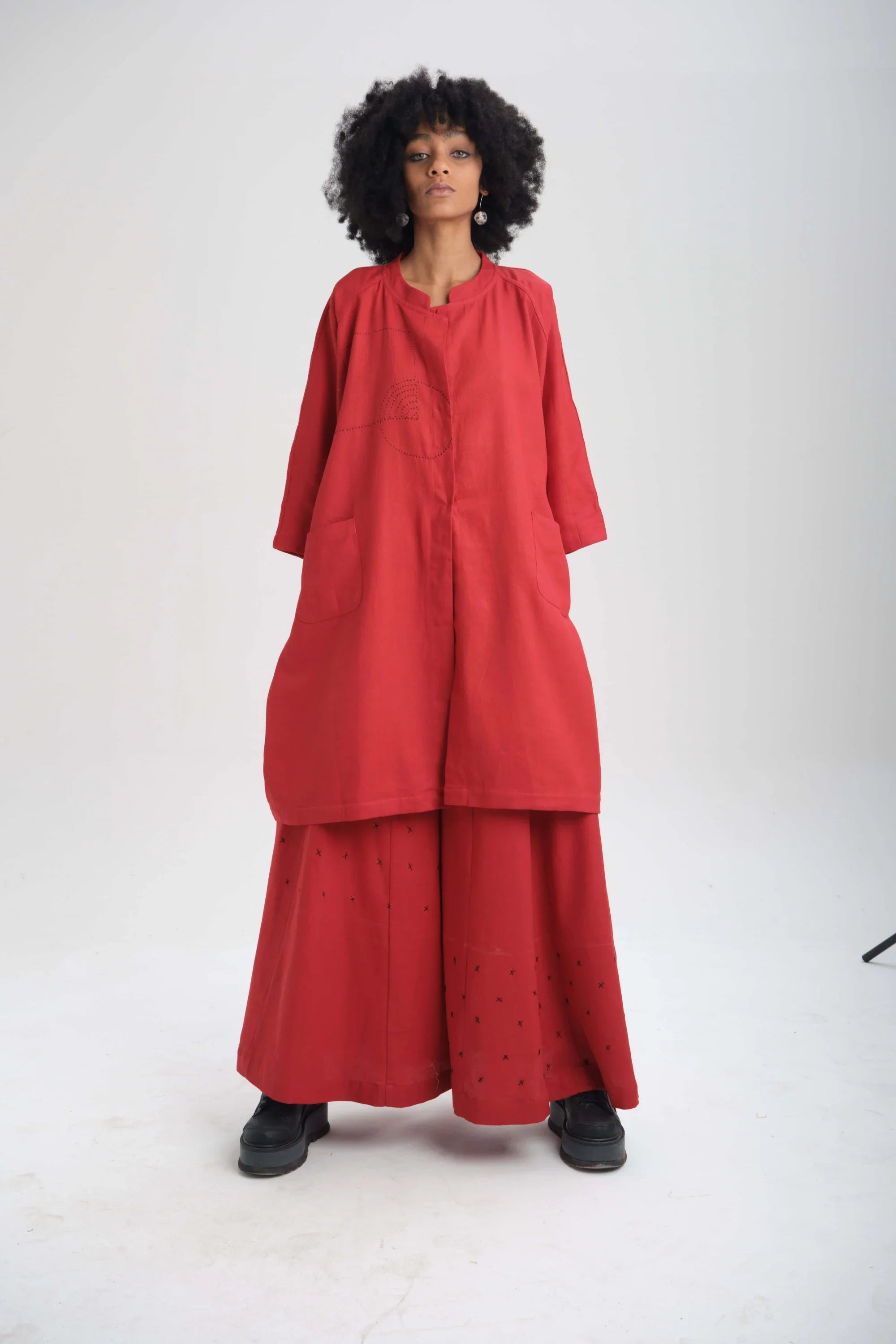 Red Magnolia Jacket in organic Drill Cotton by White Canvas - Image 1