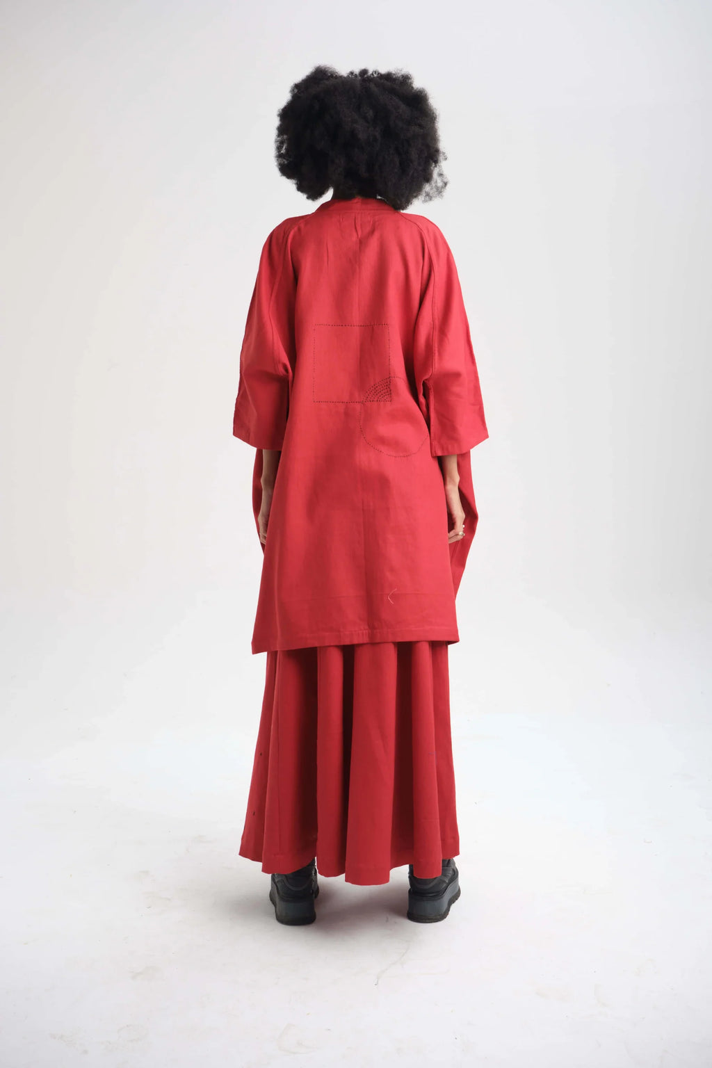 Red Magnolia Jacket in organic Drill Cotton by White Canvas - Image 4