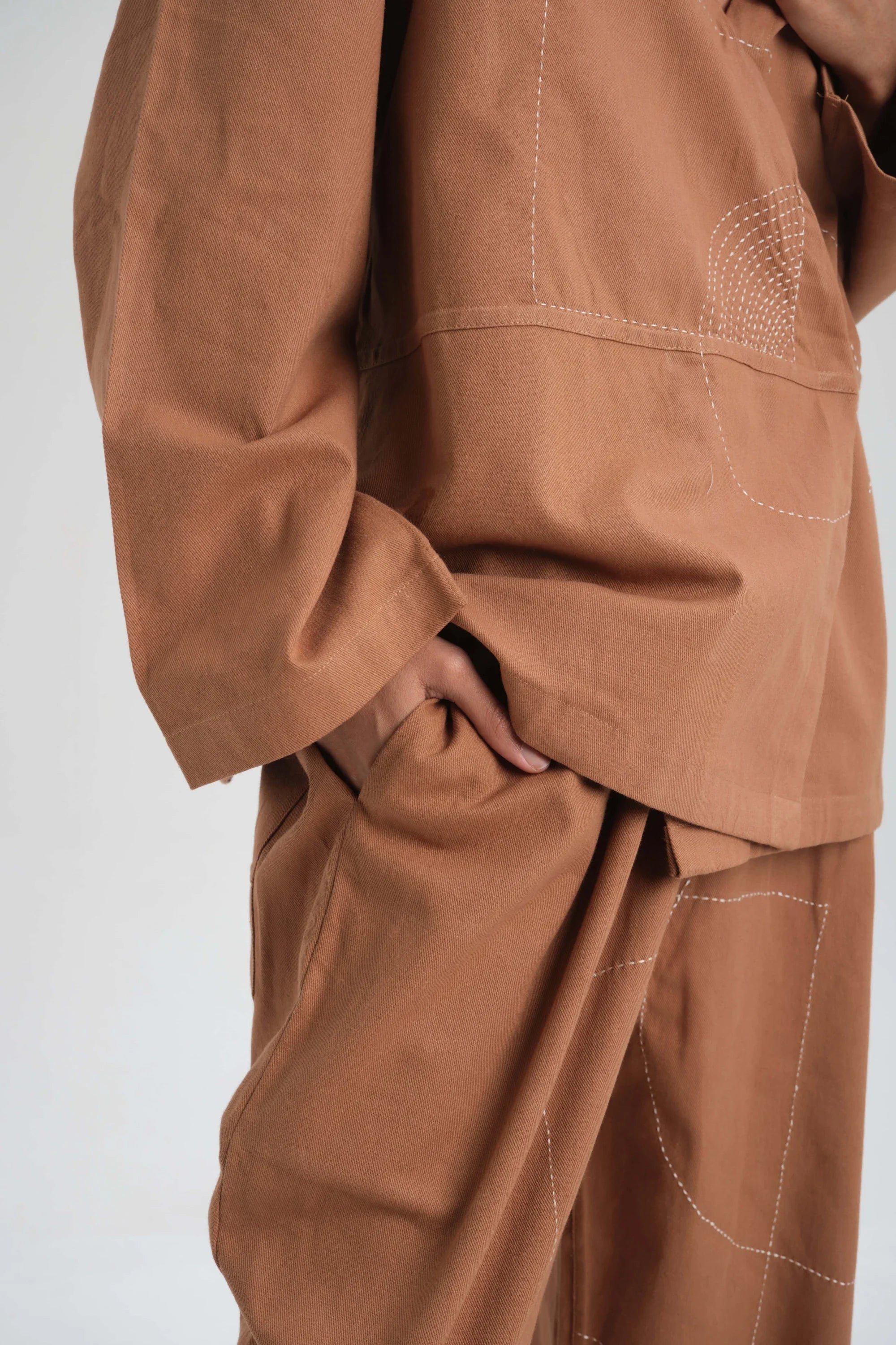 Clay Peony Top in organic Drill Cotton by White Canvas - Image 4