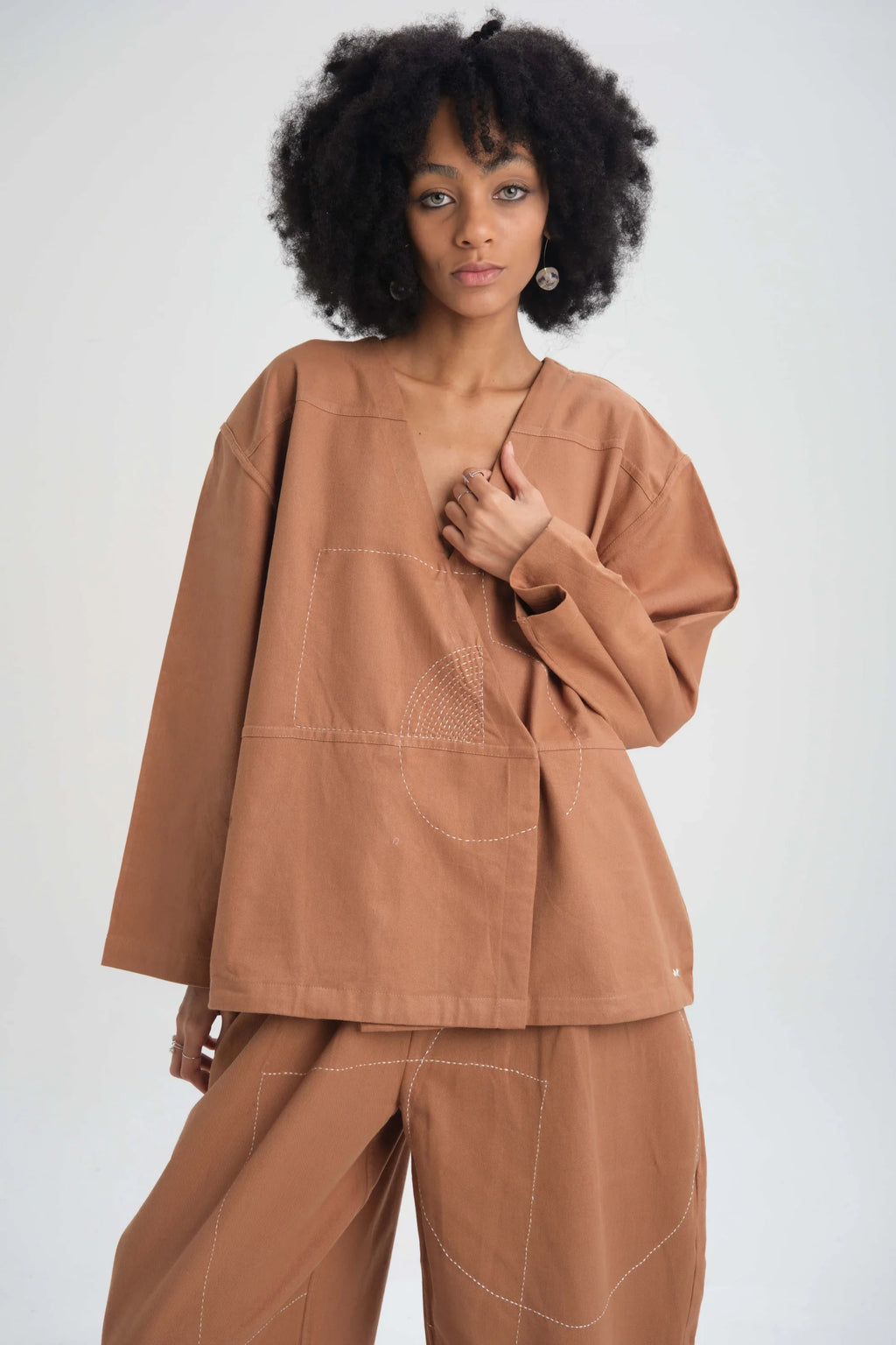 Clay Peony Top in organic Drill Cotton by White Canvas - Image 5