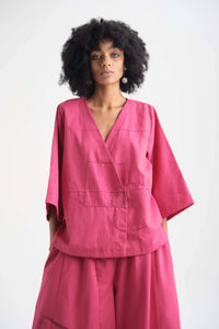 Pink Peony Top in organic Drill Cotton by White Canvas - Image 1