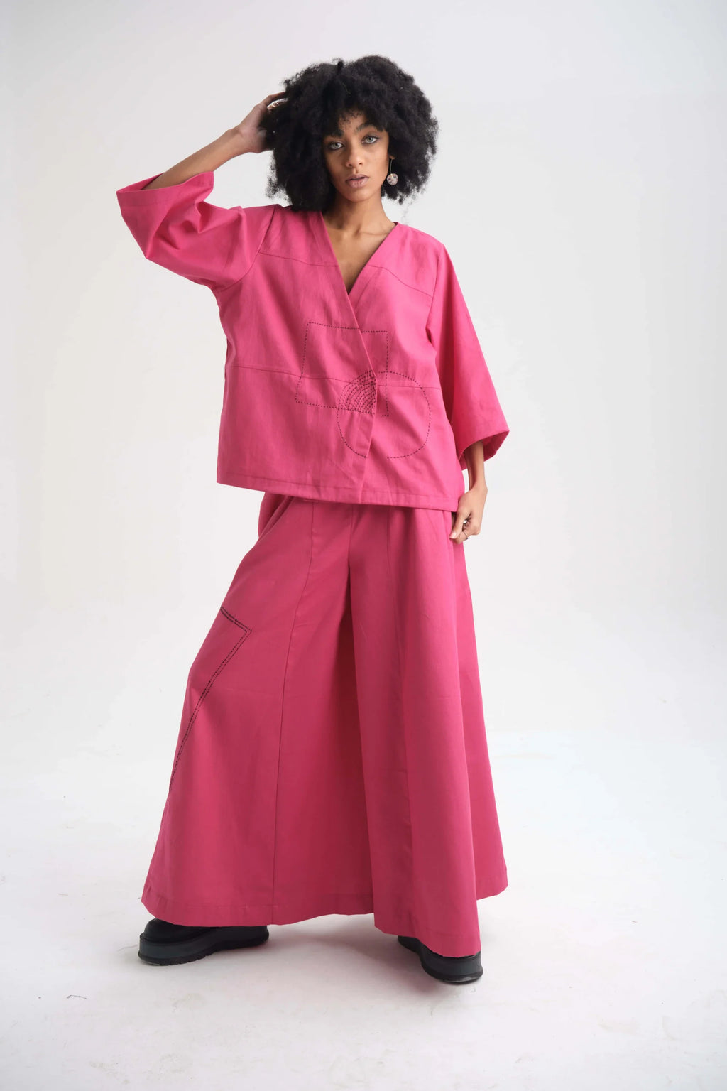 Pink Peony Top in organic Drill Cotton by White Canvas - Image 4