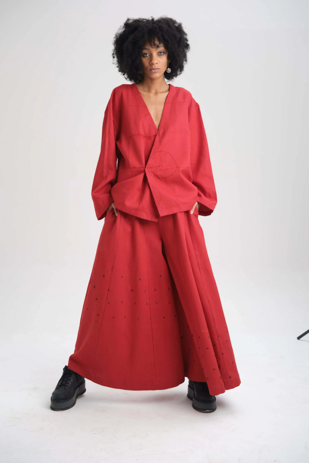 Red Rose Pants in organic Drill Cotton by White Canvas - Image 1