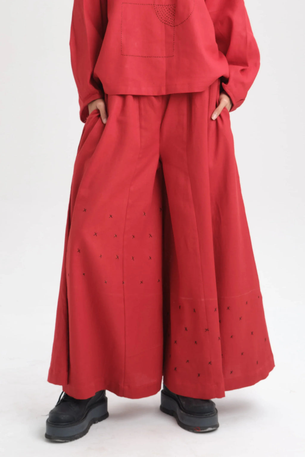 Red Rose Pants in organic Drill Cotton by White Canvas - Image 2