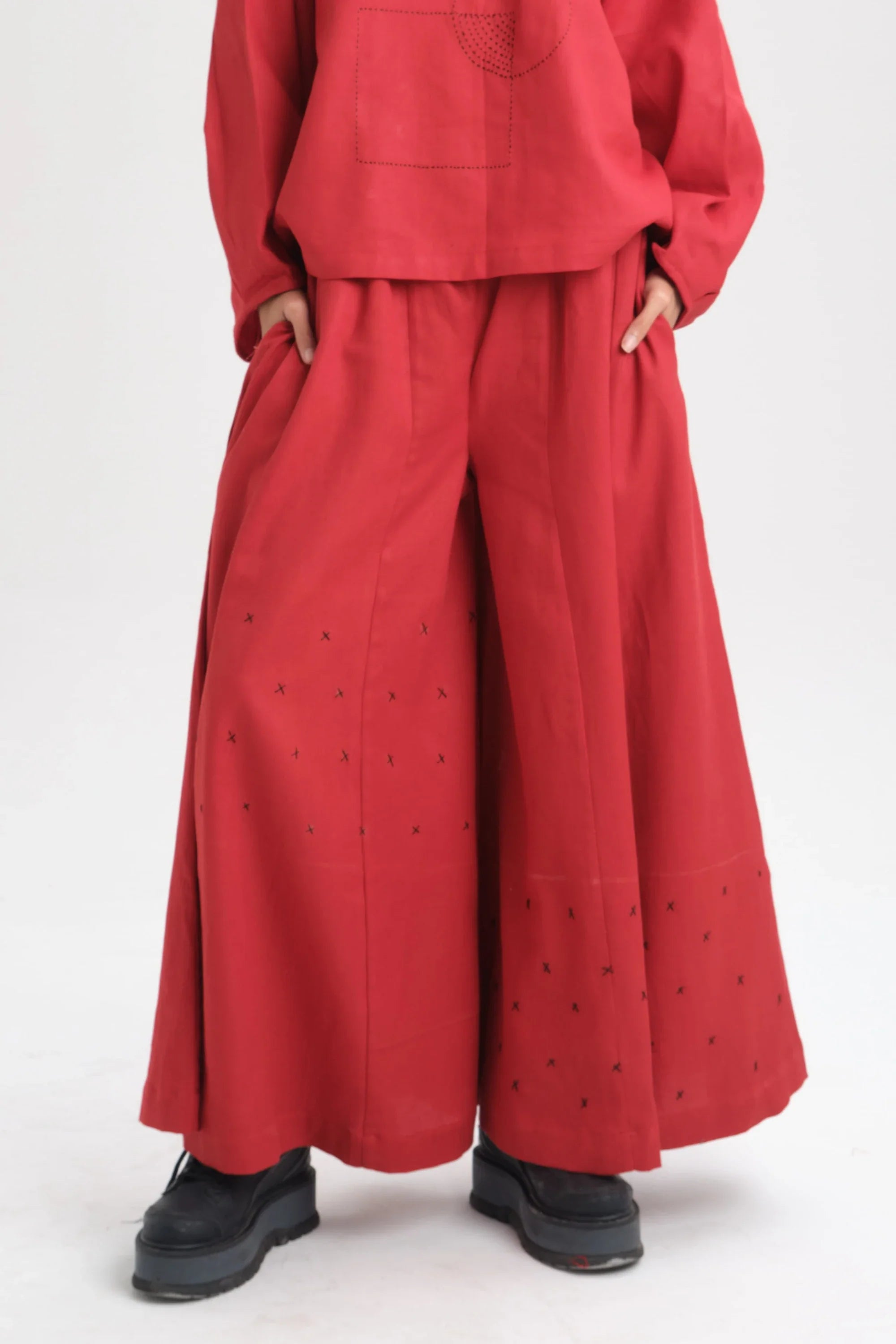 Red Rose Pants in organic Drill Cotton by White Canvas - Image 2