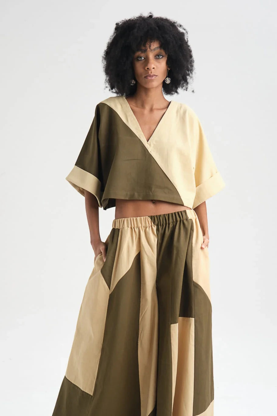 Green Tulip Set in organic Drill Cotton by White Canvas - Image 2